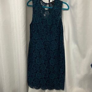 Banana Republic Dark Teal Lace Mini Dress